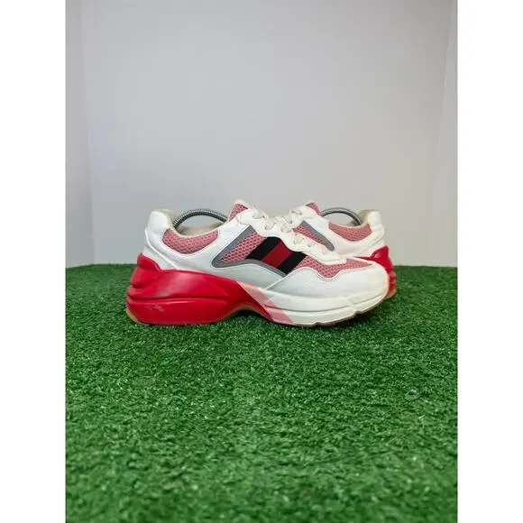 Gucci Rhyton White Red Pink 645771 2h060 9149 SZ 38 - Picture 5 of 11